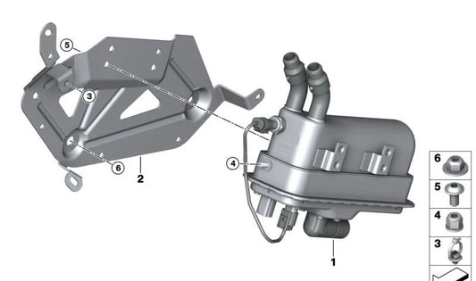 Calentador eléctrico OEM 64125A5CED0 para BMW X3 G08E y G08F. Repuesto original BMW.