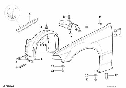 Carcasa de paso de rueda para BMW Serie 3 E36 (OEM 51711977048). Original BMW.