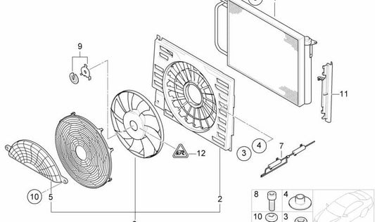 Fan di pressione per BMW E38 (OEM 64548391882). BMW originale.