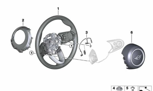 Volante OEM 32306996045 para MINI F56, F55, Clubman F54, Cabrio F57, Countryman F60. Original MINI.