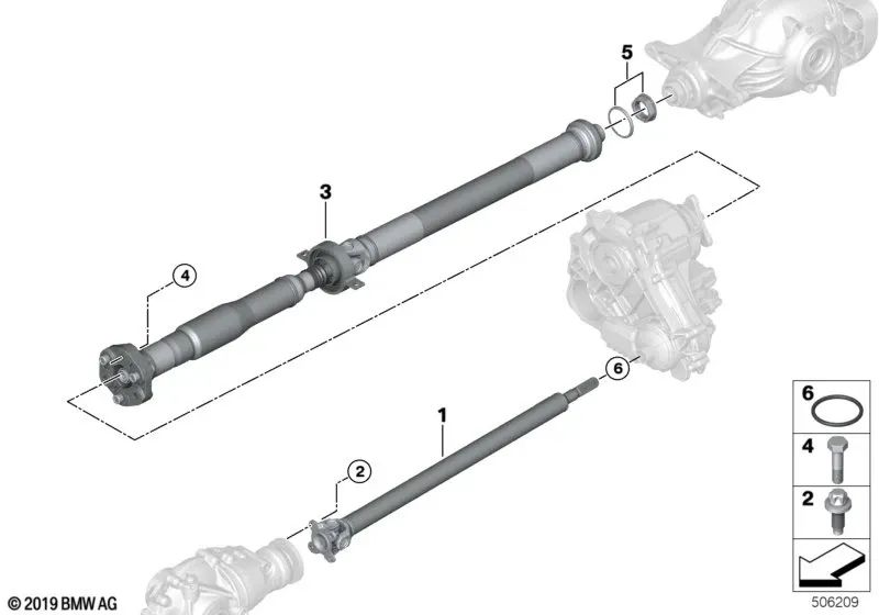 Automatic Transmission Shaft for BMW G01, G08, G02 (OEM 26108680320). Original BMW