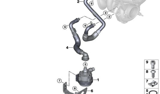 OEM -Kältemittel -Return -Rohr 11537625153 für BMW I12, I12N, I15. Original BMW.