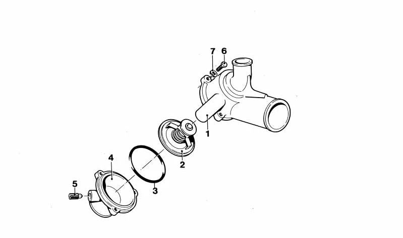 Thermostat housing OEM 11531304198 for BMW E26. Original BMW piece.