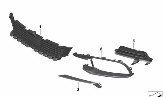 Moldura decorativa derecha OEM 51137370382 para BMW F06, F12, F13. Pieza original BMW.