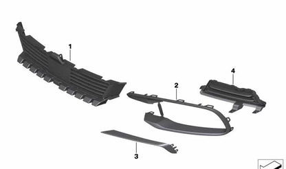 Embellecedor lateral derecho OEM 51117362702 para BMW F06, F12, F13. Pieza original BMW.