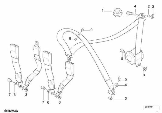 Arruela para BMW Série 3 E21, E30, E36, Série 5 E12, E28, E34, E39, Série 6 E24, Série 7 E23, E32, E38, Série 8 E31 (OEM 72111808673). BMW original