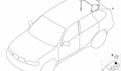 Antena GPS OEM 65908381206 para BMW X5 E53 (modelos: 3.0d, 3.0i con cambio manual y automático). Compatible de 2001 a 2006. Repuesto original BMW.