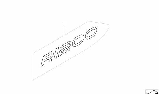 Scritta R1200 sinistra OEM 46637686443 per BMW R1200GS, R1200GS Adventure. BMW Motorrad originale.