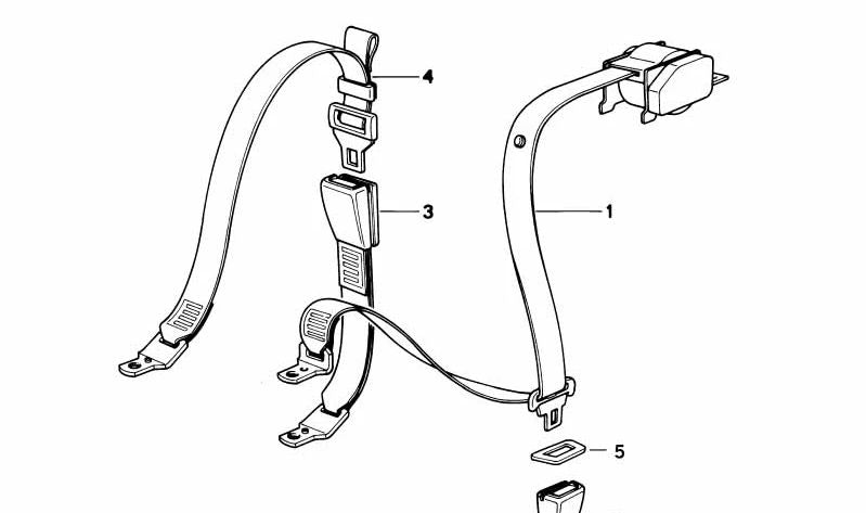 Rear Seat Belt Child Protection System OEM 72118208815 for BMW E36. Original BMW.