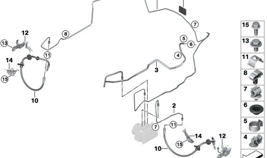 OEM 16111182585 Junta de vedação para BMW (modelos compatíveis: G42, G20, G21, G28, G80, G22, G23, G26, G82, G83, E60, E61, F10, F90, G30, G31, G38, E63, E64, F06, F12, F13, G32, G11, G12, F91, F92, F93, G14, G15, G16, G01, G08, F97, G02, F98, E