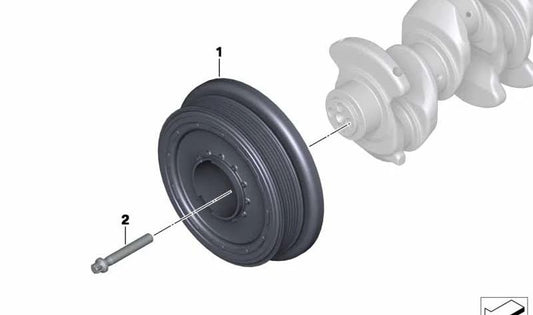 Amortiguador de vibraciones OEM 11235A80209 para MINI F20, F21, F40, F44, F45, F46, F48, F39, F55, F56, F57, F54, F60 y BMW F20, F21. Original MINI y BMW.