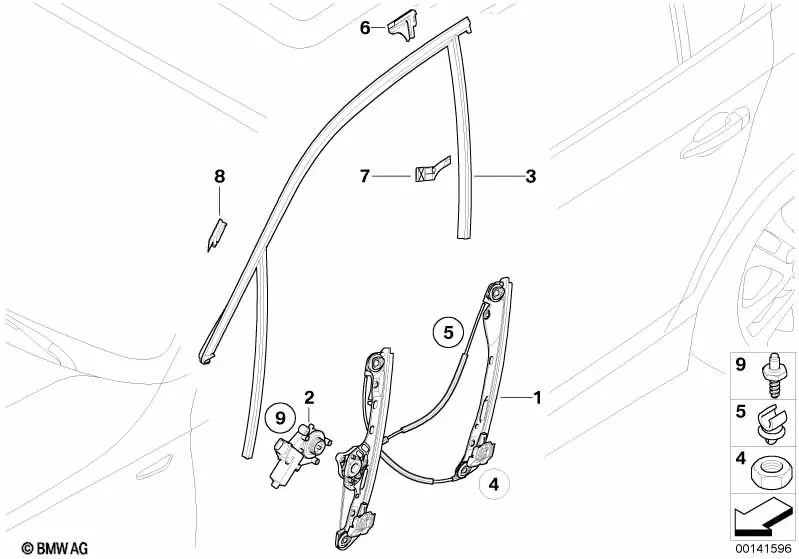 Mirror triangle seal top left for BMW 1 Series E87, E87N (OEM 51337124149). Original BMW.