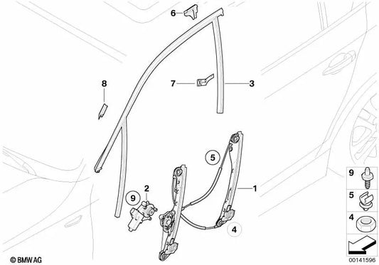Mirror triangle seal top left for BMW 1 Series E87, E87N (OEM 51337124149). Original BMW.