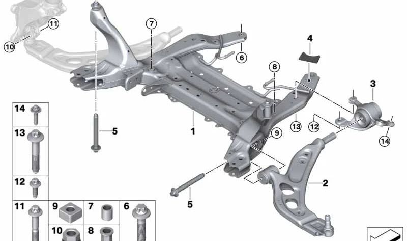 Vis hexagonale OEM 31116871333 pour BMW F48, F39, F60. BMW d'origine.