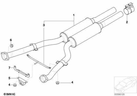 Plate soggetto per BMW E65, E66 (OEM 18207505781). BMW originale