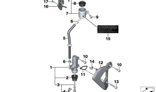 Depósito de expansión OEM 34318392259 para BMW Motorrad modelos R1200GS, R1200RT, R1200R, R nineT, K1200, K1300, F800, F700. Original BMW Motorrad.