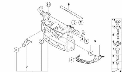 Refuerzo soporte cerradura OEM 51647123405 para BMW E81, E82, E87, E88. Original BMW.