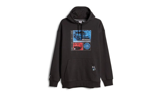 Sudadera con capucha gráfica MMS PUMA talla XL color negro OEM 62122701XL válida para BMW. Original BMW.