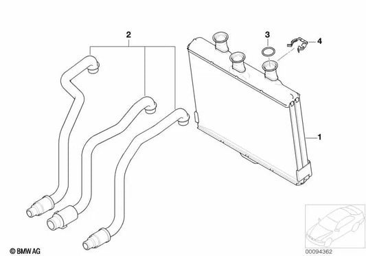 Radiador para BMW Serie 7 E65, E66 (OEM 64116906270). Original BMW.
