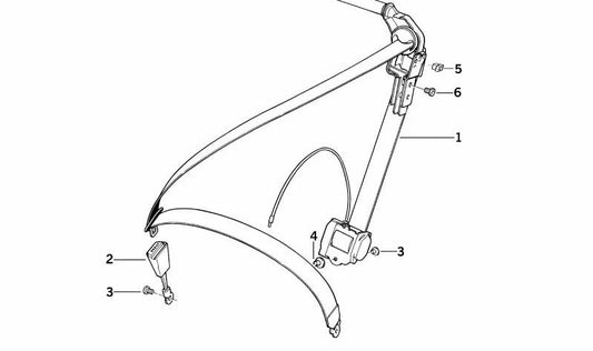 Cinto de segurança dianteiro esquerdo superior com acabamento cromado para BMW E31 (OEM 72118156369). BMW original