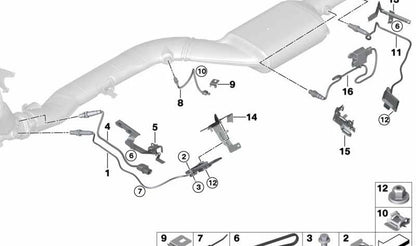 Sensor de Partículas Diésel para BMW F22N, F23N, F34N, F15, F16 (OEM 13628582024). Original BMW