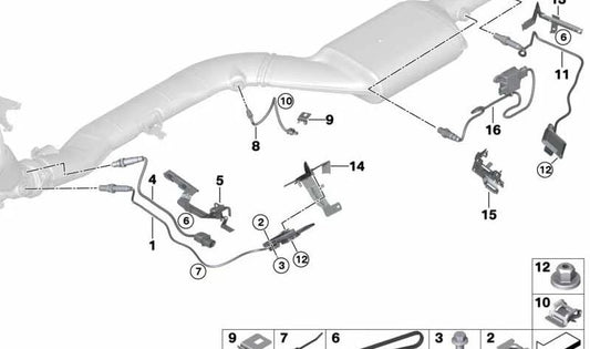 Lambda Connector Support OEM 13628570146 pour BMW E70, F15, E71, F16. BMW d'origine.