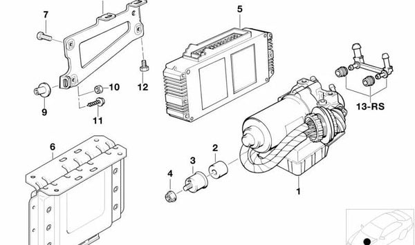 Soporte centralita OEM 34521159604 para BMW E36 {316i (BE11, BE21, CA11, CA21, CA71, CA81, CG11, CG21, CP21), 318i (BH31)}. Original BMW.