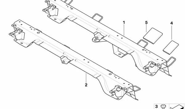 Travesaño respaldo asiento trasero OEM 52207278226 para BMW X6 E71. Repuesto original BMW.