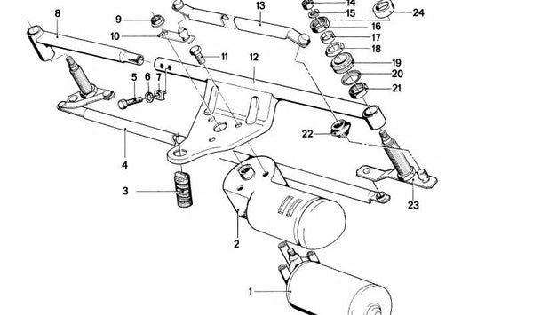 Brazo del limpiaparabrisas OEM 61611361537 para BMW E23. Original BMW.