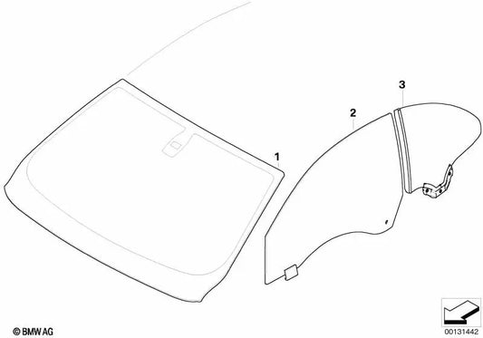 Green windshield with rain sensor for BMW E63, E64 (OEM 51317008901). Original BMW
