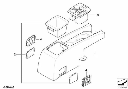 Console beige centrale per BMW X5 E70 (OEM 52306983900). BMW originale