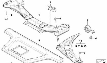 Kit de reparación del brazo de control izquierdo para BMW Serie 3 E46, Z4 E85, E86 (OEM 31122341297). Original BMW