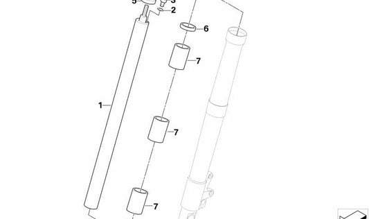Tubo de suporte frontal OEM 31427664959 Para motocicletas BMW R1200GS, aventura de R1200GS, R1200RT, R900RT, R1200R. BMW Motorrad original.