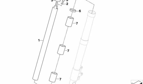 Tubo soporte delantero OEM 31427664959 para motos BMW R1200GS, R1200GS Adventure, R1200RT, R900RT, R1200R. Original BMW Motorrad.