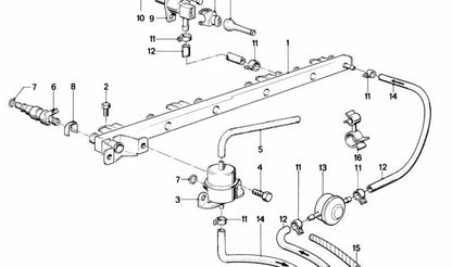 Tubo de inyección OEM 13531717071 para BMW E28, E24, E23. Original BMW.
