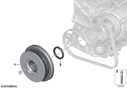 Vibration Damper for BMW 3 Series G20, G21, 4 Series G22, G23, G26, 5 Series G30N, G31N, 6 Series G32N, X3 G01N, X4 G02N, X5 G05, G18, X6 G06, X7 G07 (OEM 11239845162). Original BMW