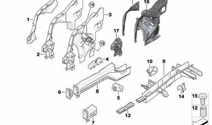 Tuerca remachable de cabeza plana OEM 07146975569 para BMW F80, F01, F02, F04, E70, E71, E72. Original BMW.