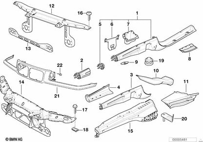 Carcasa Frontal para BMW Serie 3 E36 (OEM 41338225981). Original BMW