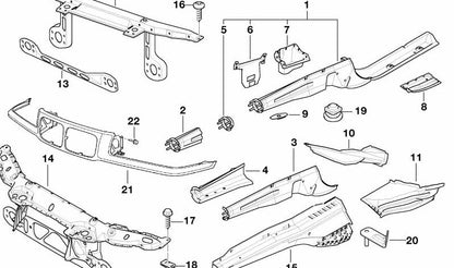Radiator mounting bracket left for BMW 3 Series E36 (OEM 41118122557). Original BMW