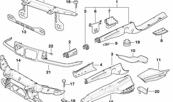 Soporte delantero derecho OEM 41118122548 para BMW E36. Pieza original BMW. Ideal para sustituir el soporte dañado de la pared frontal derecha.