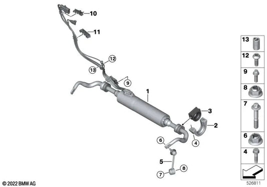 Lifting cable for BMW X6 F96N, XM G09 (OEM 37105A02879). Original BMW