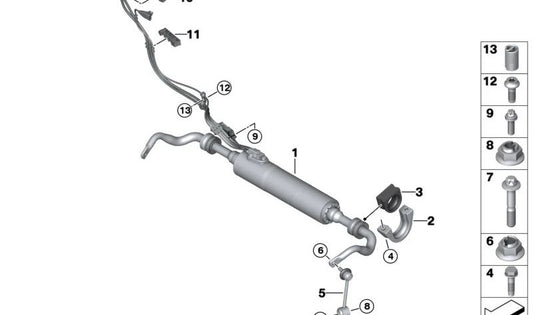 SILENTBLOCK SUPPORT OEM stabilizer 37126865287 for BMW G31, G11, G12, G14, G05, F95, G06, F96, G07. Original BMW.
