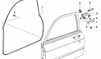 Burlete / Junta puerta delantera izquierda OEM 51211816707 para BMW E12 (modelos 518, 518i). Original BMW.