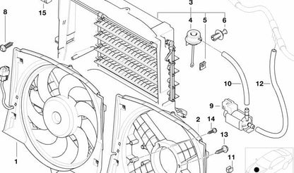 Fixing screw M5X16 OEM 17427612897 for BMW F20, F21, F22, F23, F30, F31, F32, F33, F34, F35, F36, E46. Original BMW spare. Ideal to set fan components.