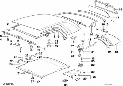 Left Latch OEM 54218160149 for BMW 3 Series E36 (318i, 320i) and more. Genuine BMW.