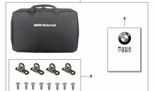 Conexión portaobjetos topcase carretera OEM 77418520305 para motos BMW K1600GT, K1600GTL, R1200RT, R1250RT. Original BMW Motorrad.