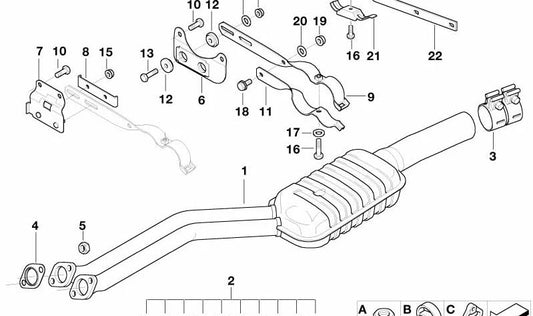 SHORT SUPPORT OEMPORT OEM 18207503134 FOR BMW Z3 E36 3.0I (Models CK71, CN51, CN52, CK81, CN61, CN62) with M54 engine. Original BMW.