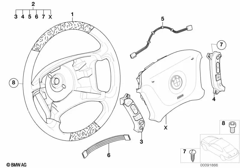 Interruttore di controllo della velocità/ricircolo dell'aria per BMW E39, E38, E83, E53 (OEM 61316922854). BMW originale.