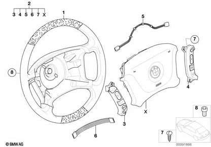Interruttore di controllo della velocità/ricircolo dell'aria per BMW E39, E38, E83, E53 (OEM 61316922854). BMW originale.