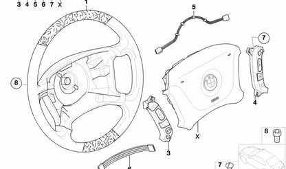 Cable Adaptador Módulo de Airbag para BMW E39, E38 (OEM 61318373748). Original BMW